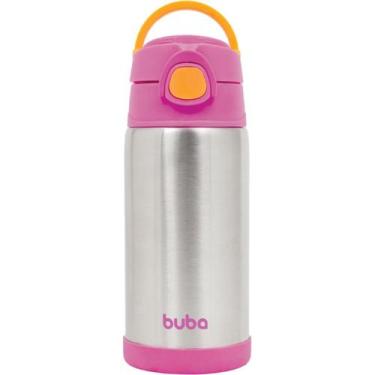 Imagem de Garrafa Térmica Infantil Parede Dupla Inox 400ml Com Canudo Buba, 400m