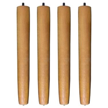 Imagem de Kit 4 Pés Palito Castanho 30 Cm Com Sapatas Plásticas - Pallazio