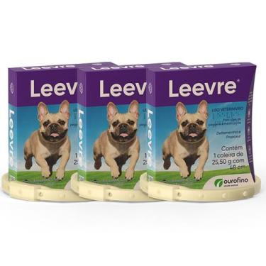 Imagem de Kit 3x Coleira Leevre 48cm Para Cães - Ouro Fino