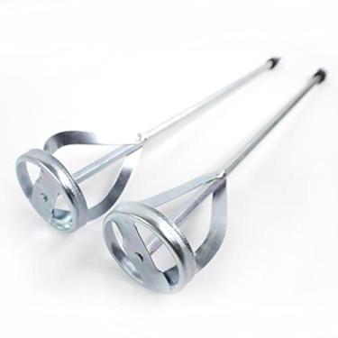 Imagem de TILER Conjunto de 2 misturadores de tinta e lama para furadeira em balde de 19 litros – acessório de broca de agitador de tinta serve para todas as brocas padrão – Aço zincado – Cabeça hexagonal para antiderrapante – Pá de broca de limpeza fácil 8201