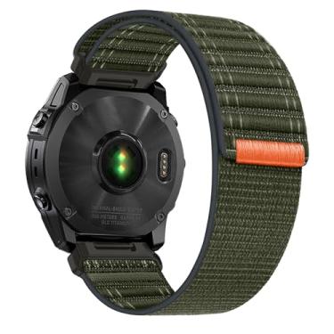 Imagem de Abanen Pulseira esportiva de nylon leve com design de peça única para Garmin Fenix 8 de 51 mm / epix Pro 51 mm/Fenix 7X / Instinct 2X / Fenix 6X / Enduro 3 (verde escuro)
