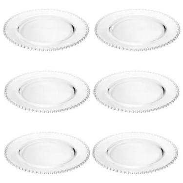 Imagem de Jogo 6 Pratos Para Sobremesa Bolo Pearl Cristal Wolff 2672, Incolor