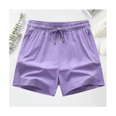 Imagem de Shorts feminino de treino Dry Fit Para Academia esportivo casual Tecid