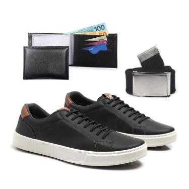 Imagem de Kit Sapatenis Casual Masculino Com Carteira e Cinto Tenis Conforto Mod