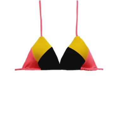 Imagem de Biquíni cortininha com bojo feminino tricolor - de uma maria para outr
