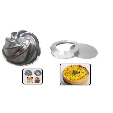 Imagem de Kit Assadeira Para Bolo Torta Gelatina Fundo Falso Removível N 25 E Vu