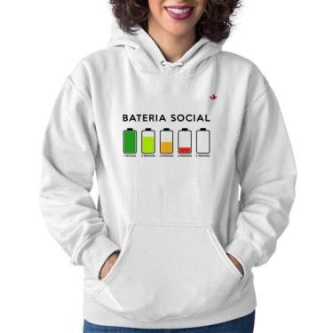 Imagem de Moletom Feminino Bateria Social - Foca na Moda, Branco, G