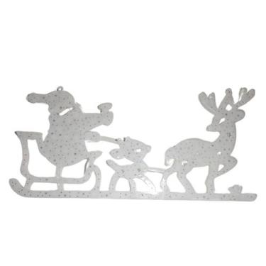 Imagem de Enfeite de Parede Papai Noel Rena C/ Treno Bivolt C/Led - Global