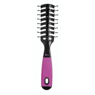 Imagem de Escova De Cabelo Ricca Ventilada Black & Pink 2409 - BELLIZ