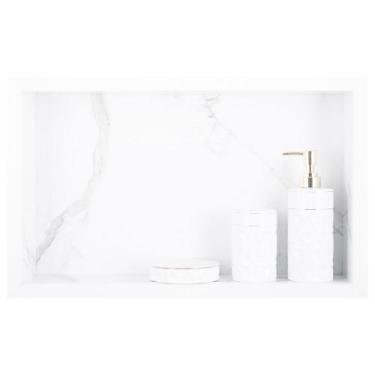 Imagem de Nicho Para Banheiro Em Porcelanato Polido Porta Shampoo Sabonete Organ
