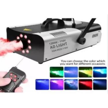 Imagem de Máquina De Fumaça 1200w 110v RGB Controle Com E Sem Fio Para Festas E 