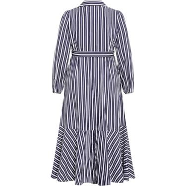 Imagem de Avenue Vestido feminino Plus Size Sue Wrap, Azul marinho/branco, 56-58