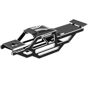 Imagem de DashRC SCX24 Warthog LCG Chassis Frame Kit – Aluminum Body Shell Rocks Cage Buggy Chassis for 1/24 RC Rock Crawler SCX24 Gladiator, Bronco, C10, JLU Models Upgrades (Black)