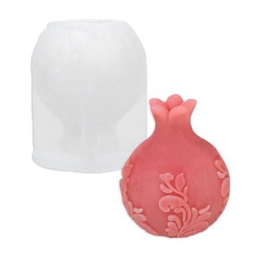 Imagem de Tone Fun Moldes de silicone em forma de romã para fazer velas, resina, velas de aromaterapia, sabonete de cera artesanal, decoração de casa, artesanato