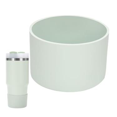 Imagem de kapiado Bota para copos Stanley de 400 ml, bota de silicone para Stanley Quencher 400 ml, acessório protetor inferior para copo Stanley de 400 ml (névoa, 400 g)