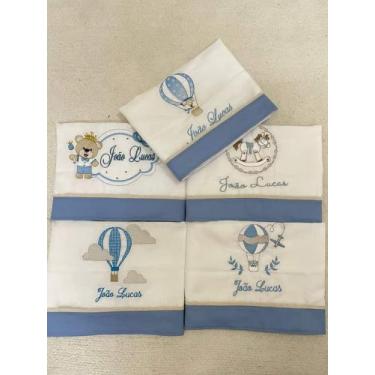 Imagem de Kit 5 fraldas de pano bordadas - Cremer 