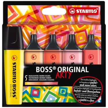 Imagem de Marca-texto - STABILO Boss Original Arty - Carteira com 5 - Cores quentes