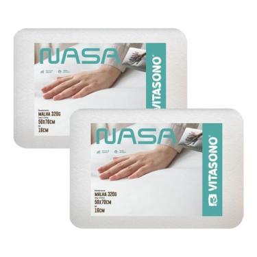 Imagem de Kit 2 Travesseiro Cervical Ortopedico Viscoelástico Nasa Alto Original