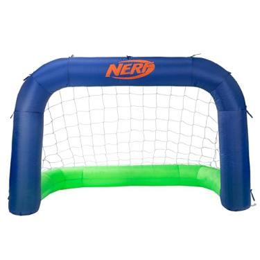 Imagem de Nerf Conjunto inflável de gol de futebol NERF AirGoal – Gol juvenil de explosão instantânea + bola de futebol de espuma – Plug in Inflation em 10 segundos – Brinquedo de rede infantil para crianças +