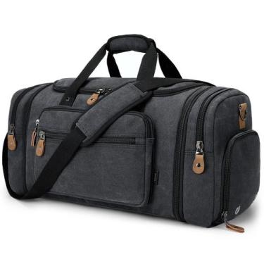 Imagem de Mochila Gonex Canvas 60L Cinza Escuro - Compartimento para Sapatos
