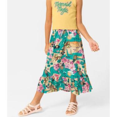 Imagem de Saia Midi Infantil Praia Rovitex Kids Verde