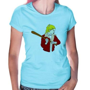 Imagem de Baby Look Baseball Girl - Foca na Moda, Azul bebê, G