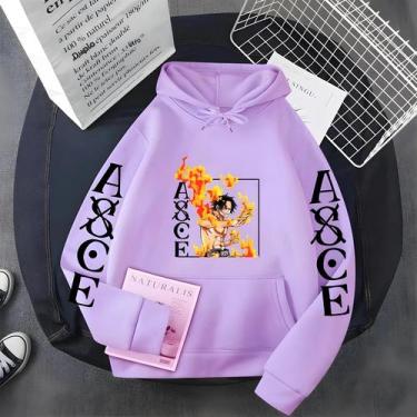 Imagem de Novo One Piece anime Ace moletom com capuz de lã transfronteiriça masc