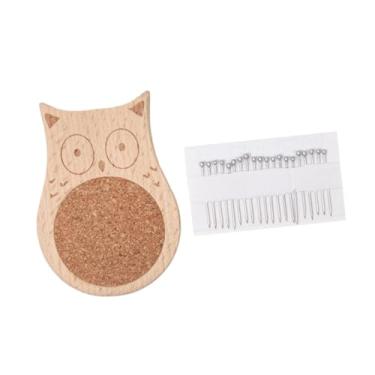 Imagem de Colaxi Costura de alfinete de almofada de almofada de agulha de madeira artesanato DIY leve com almofada de almofada de alienação de agulha de 20pcs para, Coruja