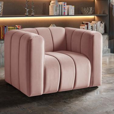 Imagem de Poltrona Decorativa Retrô Moderna Sala de Estar Rose