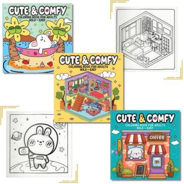 Imagem de Kit Cute & Comfy Livros de Colorir Adulto Bold Easy Bobbie Goods Vol. 