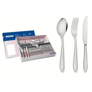 Imagem de Faqueiro Inox Laguna Tramontina 91 Peças Conjunto de Talher Faca Concha Pegador
