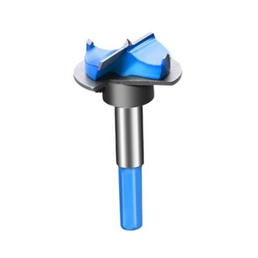 Imagem de Bothyi Carbide carpintaria broca broca ferramenta de reparo de móveis alta dureza abridor de buraco dobradiça para madeira compensada placa densidade, Azul, 80mm