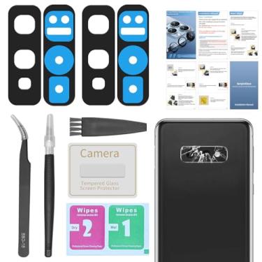 Imagem de Senpinkboo Pacote com 2 para Samsung Galaxy S10e (todas as operadoras) Substituição de vidro da lente traseira da câmera traseira com adesivo pré-instalado, inclui conjunto de ferramentas de reparo +