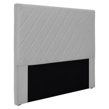 Imagem de Cabeceira Queen 1,60M Esmeralda Linho Rústico Cinza Claro