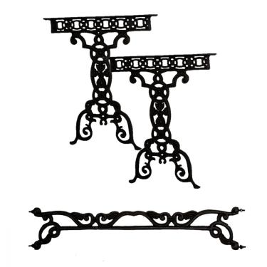 Imagem de Kit Par Pé De Mesa E Trava Vila Rica Em Ferro Fundido N01