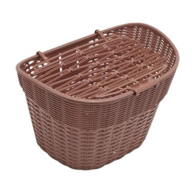 Imagem de simhoa Cesta de bicicleta trançada, decoração de guidão, bolsa leve para transporte de animais de estimação, bolsa para bicicletas de estrada, compras e, Marrom Escuro