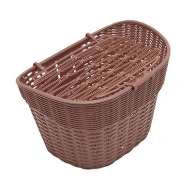 Imagem de Colaxi Cesta de armazenamento frontal para bicicleta, cesto para guidão, transportador de animais de estimação para bicicletas de estrada e montanha, Marrom Escuro