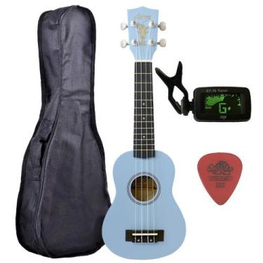 Imagem de Ukulele Azul Seven Soprano Suk-07 LB + Capa e Afinador - Seven Guitars
