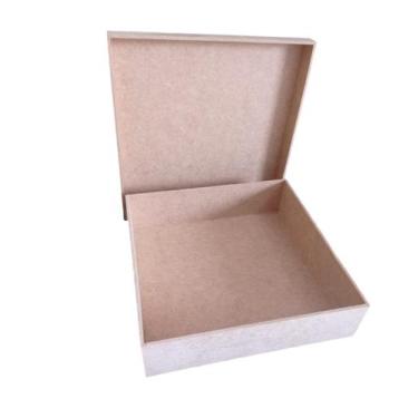 Imagem de caixa 25x25x5 mdf tampa sapato lembrancinha cesta casamento - Leal art