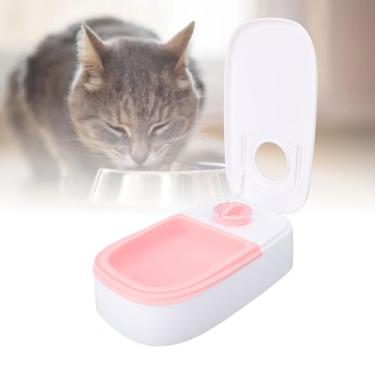 Imagem de Ymiko Alimentador de Animais de Estimação, Dispensador Automático de Alimentos para Alimentadores de Cães de Alimentação de Animais de Estimação Com Tigela de Alimento Molhada Seca de (Rosy)