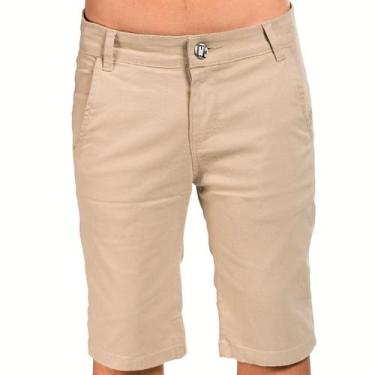 Imagem de Bermuda Sarja Infantil Juvenil Shorts de Menino Moda Verão - EwG, Bege