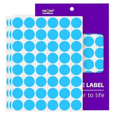Imagem de PARLAIM Etiquetas adesivas de ponto de código de cor de 2,5 cm, adesivos de círculo azul celeste, etiqueta de pontos redondos para marcação de escritório em casa, organização, 720 peças (azul celeste)