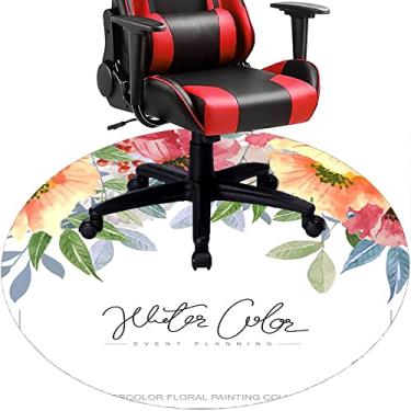 Imagem de Tapete de cadeira de escritório com flores, textura de flor, tapete de cadeira de mesa para piso de madeira de escritório doméstico, protetor de piso de pilha baixa multiuso, redondo, 99 cm