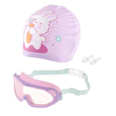 Imagem de predolo Touca de natação infantil, óculos de natação, óculos para mergulho, esportes aquáticos, verão, Roxo