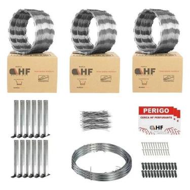 Imagem de Cerca Concertina 45cm 15 Metros Kit Completo Cod 79 - HF Metalúrgica