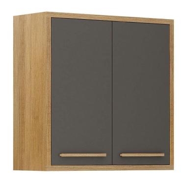 Imagem de Armário Aéreo Para Cozinha 2 Portas 80cm Torino Valdemóveis Cinamomo/grafite