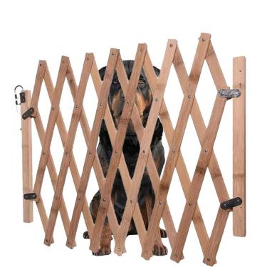 Imagem de Portao de Bambu Retratil Cachorro Cao Pet Criança Bebe Grade Sanfonada 