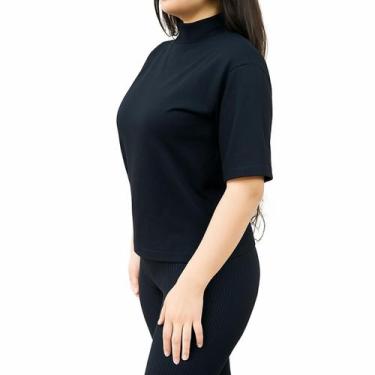 Imagem de Camisa Gola Alta Feminina Tamanho Unico  Básica, Elegante e Confortáve