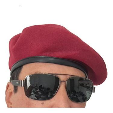 Imagem de Boina Masculina Estilo Militar Francesa Feltro Borda Em Pu - Shop Alte