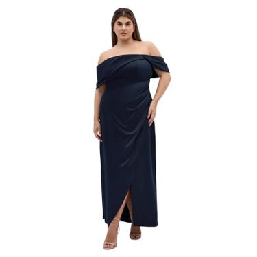 Imagem de City Chic Vestido longo feminino plus size - Paloma, Azul marino, 54